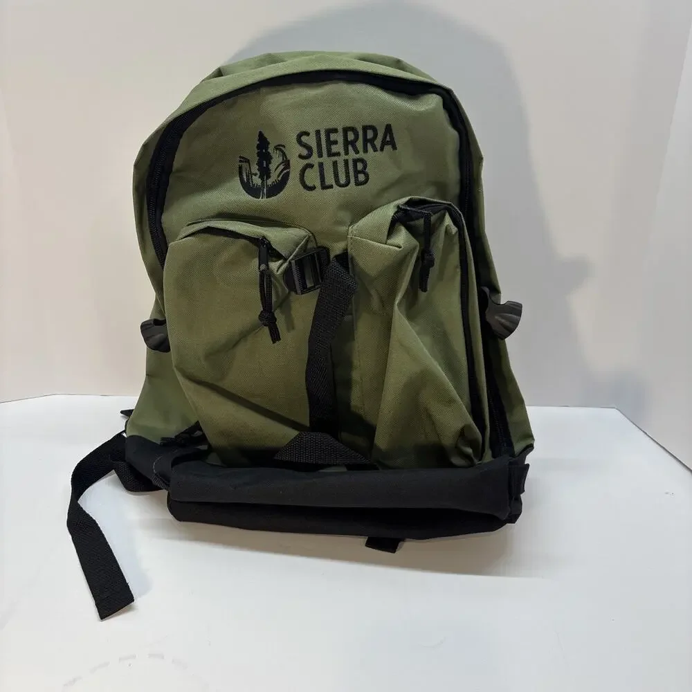 SIERRA CLUB Backpack - Lightweight Olive Green 3 Compartments New
